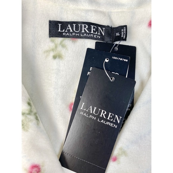 Lauren Ralph Lauren NWT Sz XL 2-Piece Button Front Fleece Women's Pajama Set - Picture 7 of 16